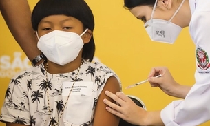Indígena de 8 anos, a 1ª criança vacinada do Brasil - Foto: Divulgação Secom São Paulo