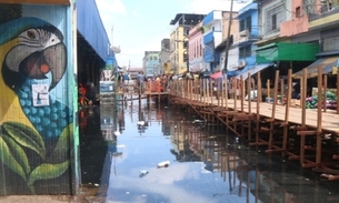 Feiras foram tomadas pela água em Manaus em 2021- Foto: Jander Robson/Portal do HolandaFoto: Reprodução