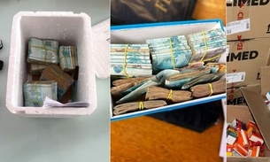 Dinheiro apreendido na casa de um dos sócios de uma empresa - Foto: Divulgação  PF