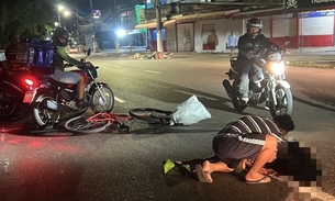 Ciclista fica ferido ao ser atropelado por moto na Compensa