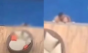 Casal é flagrado fazendo sexo em piscina de condomínio de luxo; vídeo