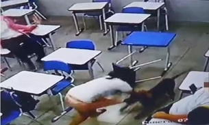 Cachorro ataca estudante dentro de sala de aula; vídeo