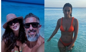 Marcos Mion com a esposa Suzana Gullo, e Débora Nascimento, foram envolvidos por internautas em fofoca que não revelava nomes. Foto: Reprodução/Instagram
