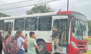 PRF caça bandidos em área de mata da Ufam após assalto a ônibus 650