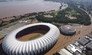 Estádio Beira-Rio foi duramente atingido pela cheia do Guaíba. Foto: Renan Mattos/ Agência RBS