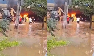 Posto de combustível explode em meio a inundação em Porto Alegre; vídeos