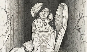 Publicação mostra Trump em ruínas - Foto: Reprodução X/aiatolá Ali Khamenei