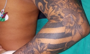 Homem possui tatuagens - Foto: Divulgação/SES-AM     