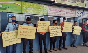 Com aviso prévio, mais de 70 trabalhadores de transportes intermunicipais protestam em Manaus