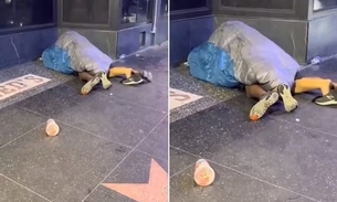 Casal viraliza fazendo sexo na Calçada da Fama de Hollywood. — Foto: Reprodução/X