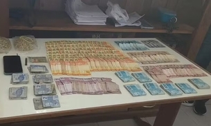 Parte do dinheiro furtado foi recuperado pela Polícia Civil — Foto: Reprodução