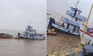 Vídeo: Correnteza arrasta barcos e causa acidente no Porto de Parintins