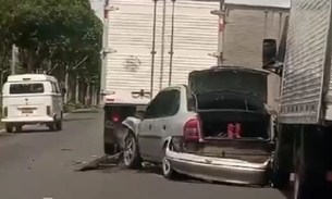 Motorista fica gravemente ferido em acidente violento no Tarumã; vídeo