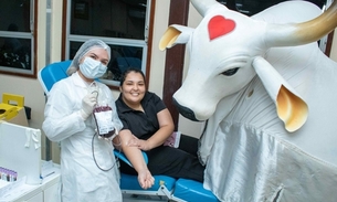 Garantido faz apresentação e visita pacientes do Hemoam  