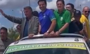 Bolsonaro sai em carreata ao lado de Alberto Neto e Alfredo Nascimento em Manaus