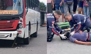 Motociclista fica ferido ao bater violentamente contra ônibus no Jorge Teixeira