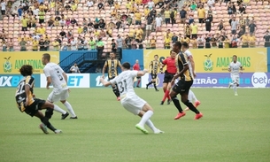 Amazonas FC abre placar contra Santos em duelo na Arena da Amazônia