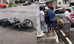 Motociclista é arrastado por carro durante acidente no Cachoeirinha 