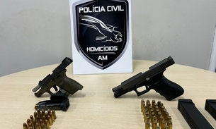 Armas apreendidas com o suspeito - Foto: Jander Robson/Portal do Holanda
