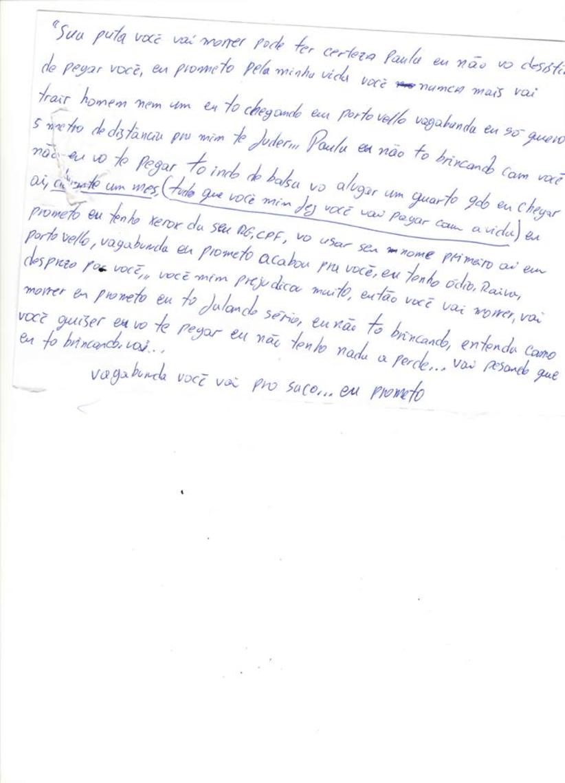 Mais uma carta com ameaças