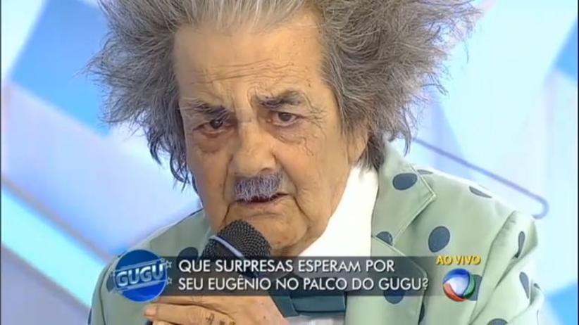"Seu Eugênio" em uma de suas últimas aparições na TV. Reprodução: Programa do Gugu