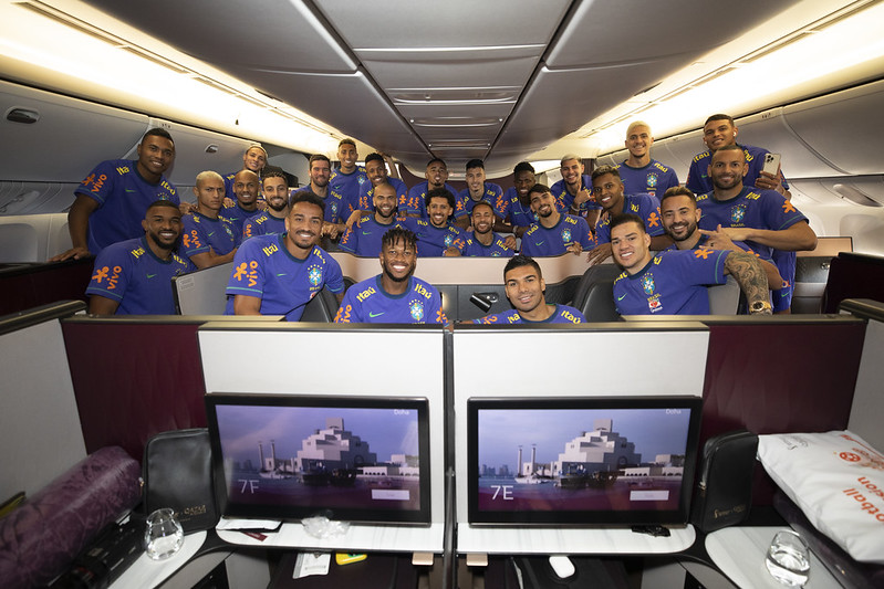 Seleção chega no fim da tarde em Doha - Foto: Lucas Figueiredo/CBF