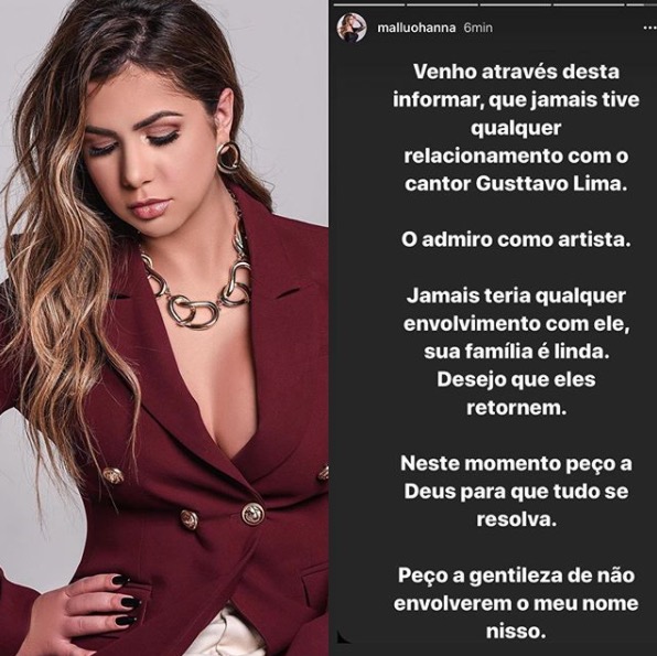 Ohana negou envolvimento com o cantor sertanejo - Foto: Reprodução/ Instagram