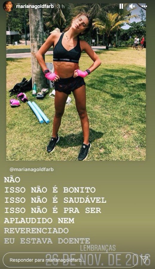 Mariana Goldfarb relembrou anorexia em 2016 - Foto: Reprodução/Instagram
