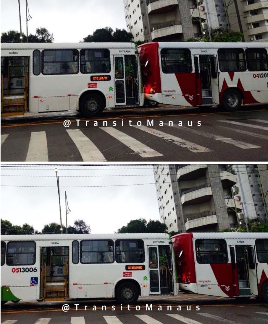 Acidente na av. Álvaro Maia - Foto: Reprodução Trânsito Manaus