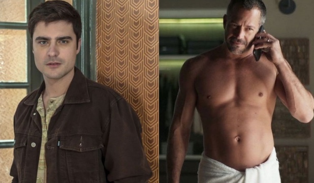 Guilherme Leicam e Malvino em Dona do Pedaço - Fotos: Reprodução/TV Globo