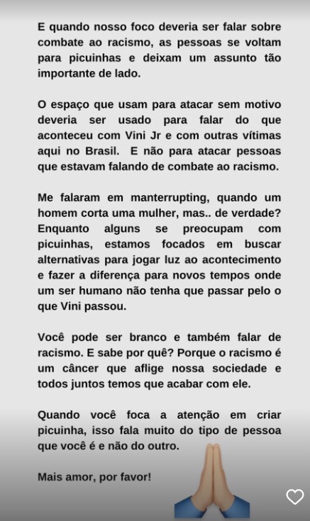 Patrícia Poeta via Stories do Instagram.