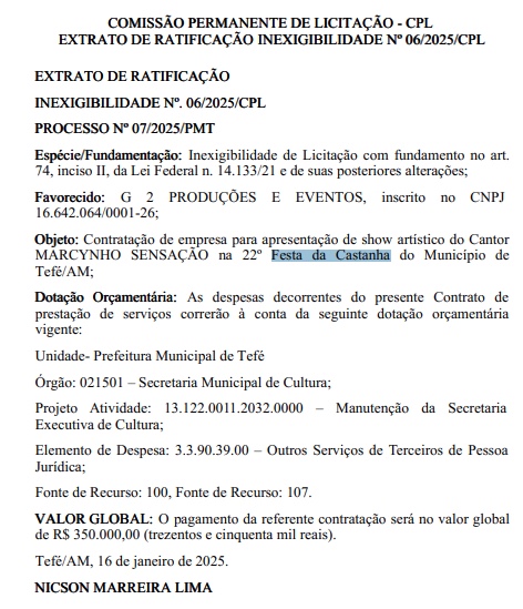 Foto: Diário Oficial dos Municípios do Amazonas