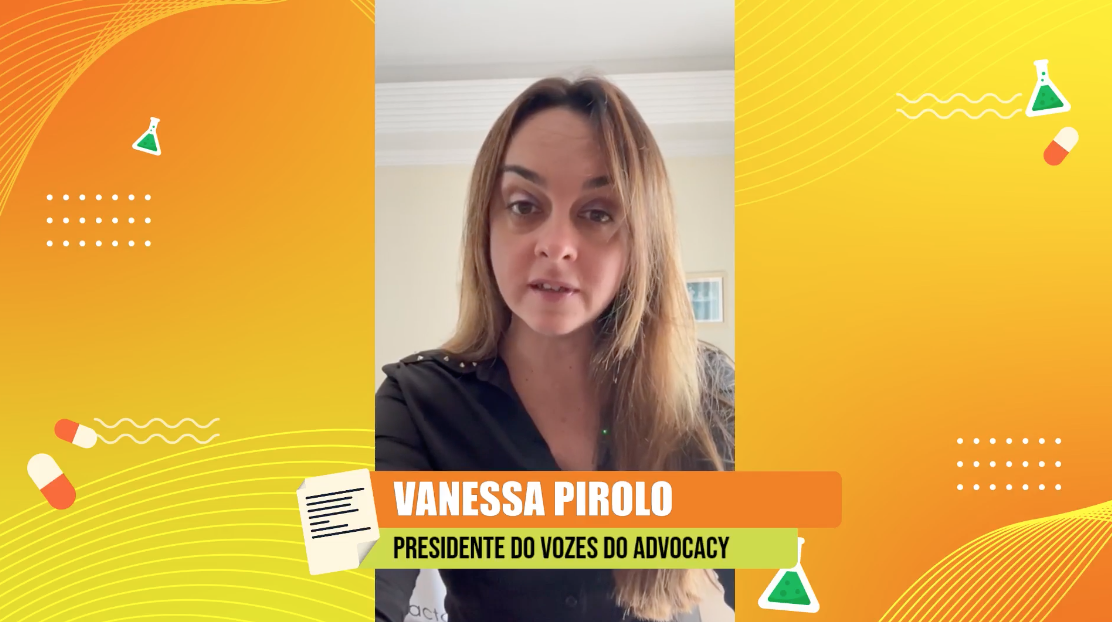 Convidada Vanessa Pirolo, presidente do Vozes do Advocacy, participa para falar sobre o assunto. Reprodução da live do Portal do Holanda.