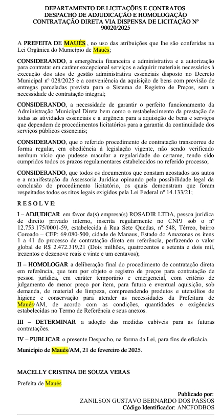 Foto: Reprodução/Diário dos Municípios do dia 26 de fevereiro