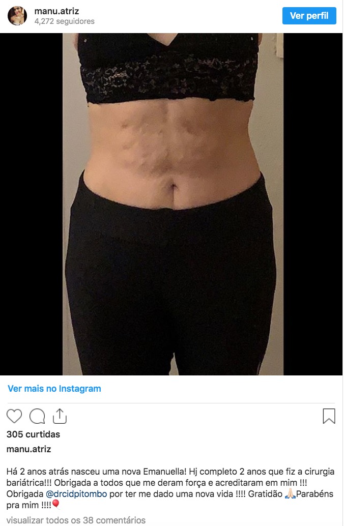 Filha Silvia Pfeifer comemora 2 anos de bariátrica - Foto: Reprodução Instagram