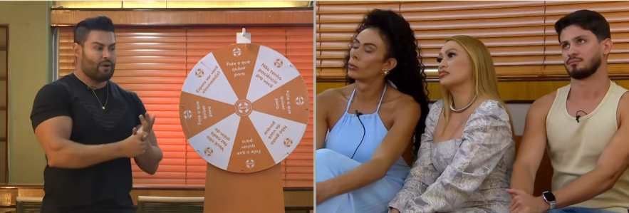 Tripulantes: Bruno ironizou dizendo pra Thaís: “O Brasil tá amando.” -  Reprodução: A Bordo 2025 - Acritica