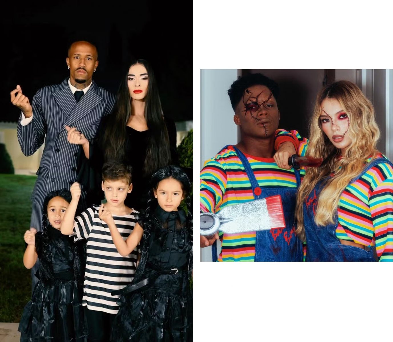 Éder Militão, Tainá Militão, Endrick e a esposa Gabriely