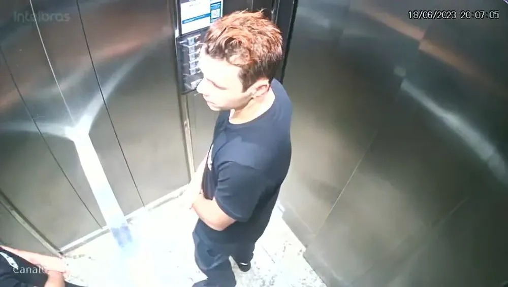 Breno foi visto indo embora do prédio horas depois. - Foto: Divulgação PC-ES
