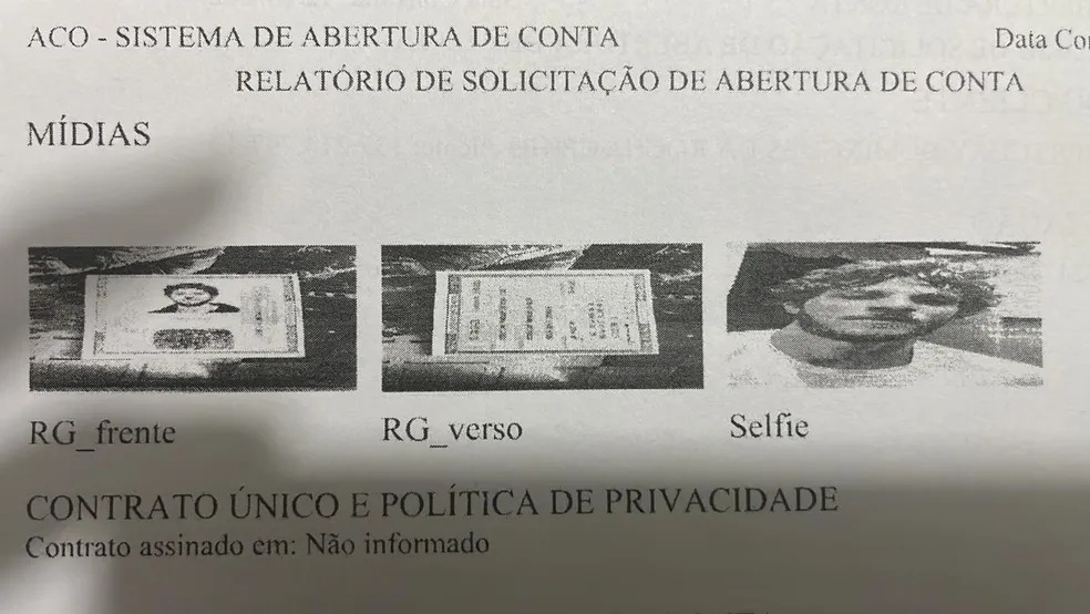 Homem usou foto e documento falso do ator Chay Suede para abrir conta na Bahia — Foto: Acervo pessoal