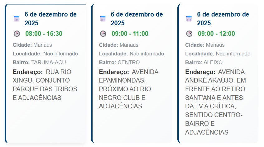 Locais afetados- Foto: Divulgação 