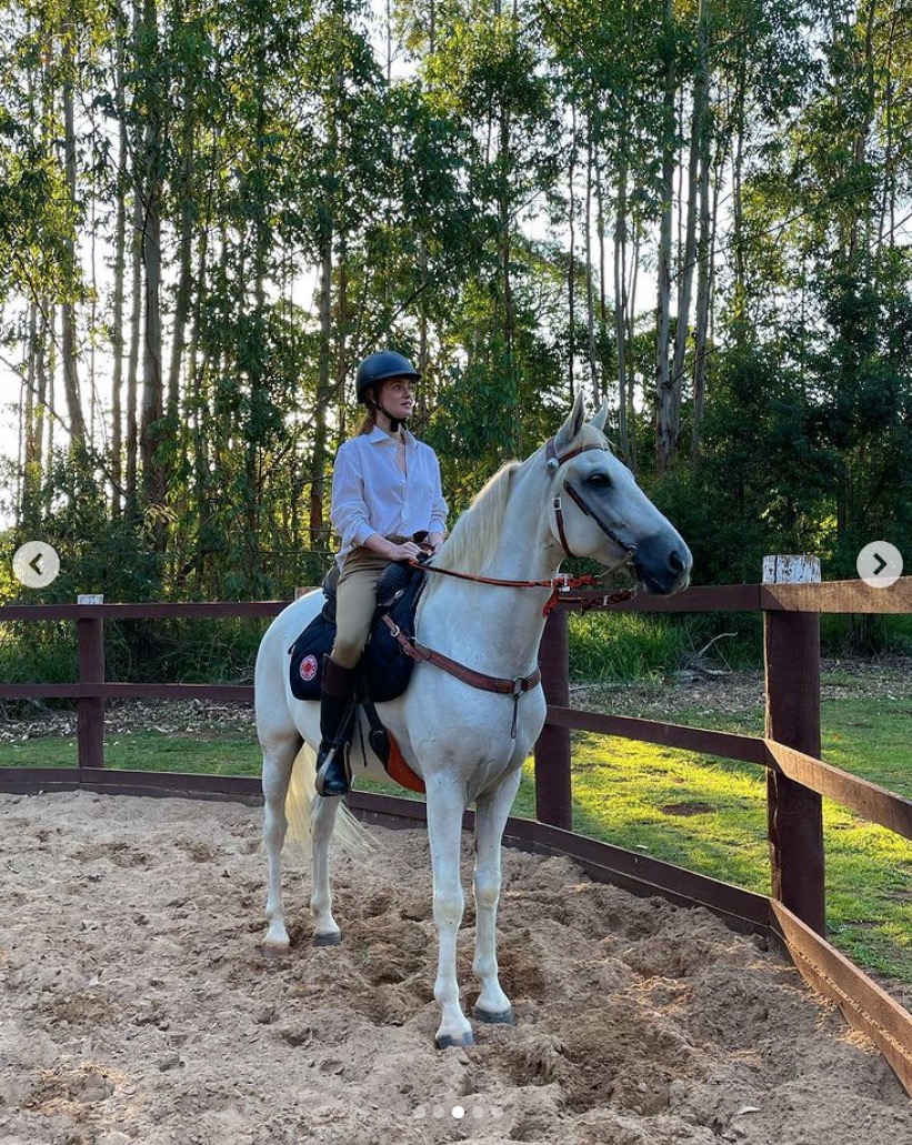 Marina andando a cavalo na fazenda de Guilherme - Foto: Reprodução Instagram