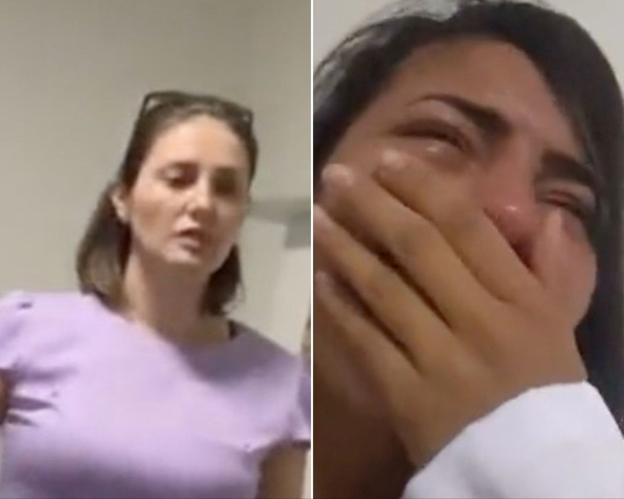 Agressora à esquerda e paciente Amanda Oliveira / Reprodução de vídeo