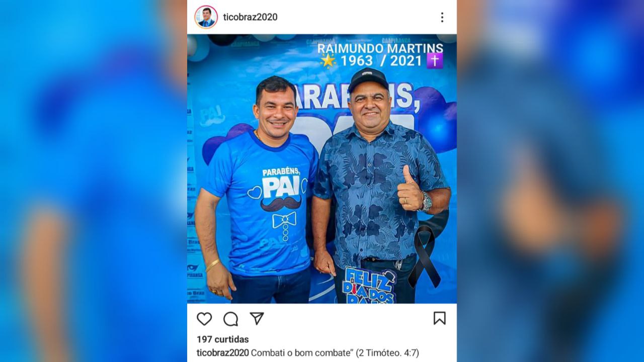 Prefeito de Caapiranga lamentou a morte do vice - Foto: Divulgação