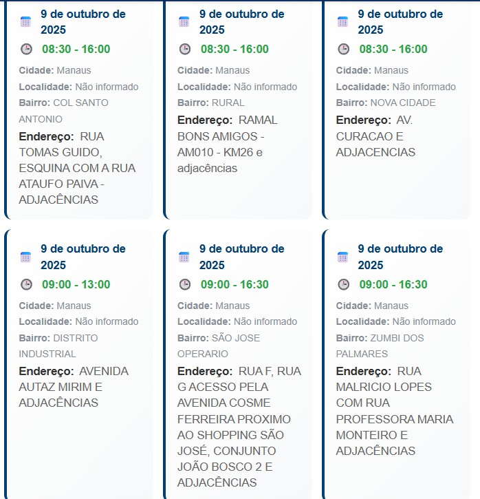 Bairros afetados - Foto: Divulgação