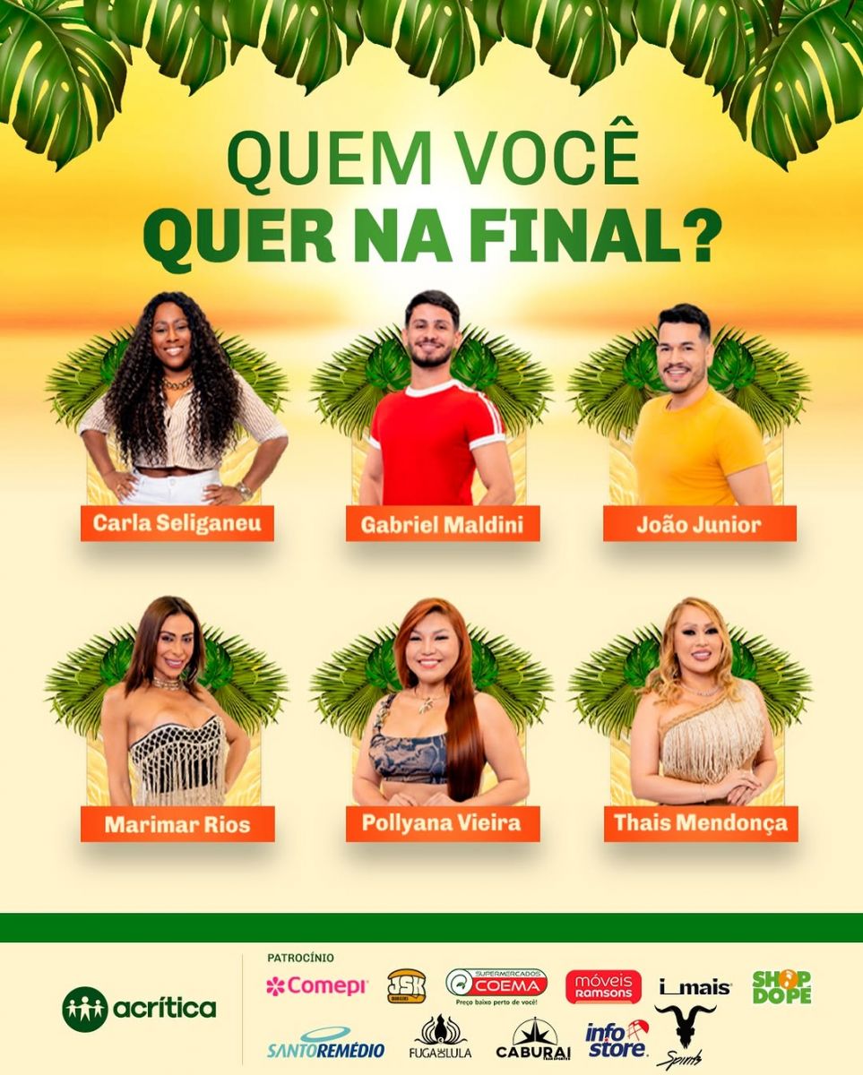 Qual tripulante você deseja ver na grande final do A Bordo 25? — Reprodução: TV A Crítica.