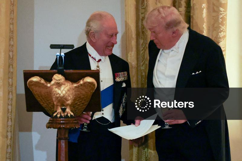 Trump diz que relações com rei Charles provavelmente ajudam premiê do Reino Unido