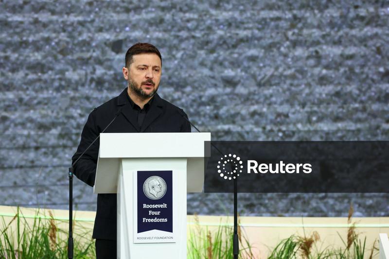 Zelenskiy recebe prêmio Roosevelt por luta da Ucrânia pela liberdade