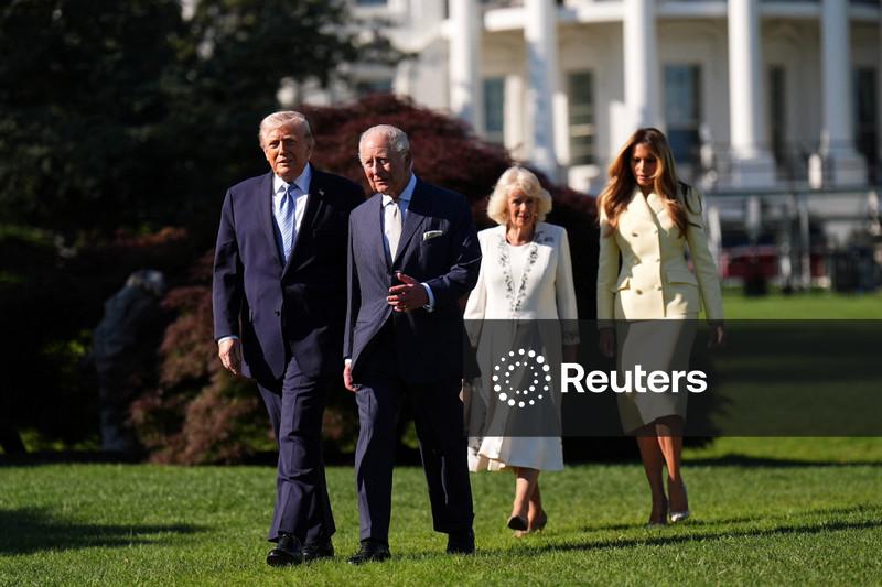 Trump recebe rei Charles em "lindo dia britânico" na Casa Branca