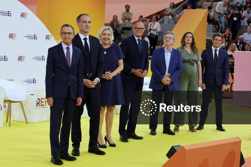 Le Pen busca conquistar líderes empresariais franceses no primeiro debate presidencial