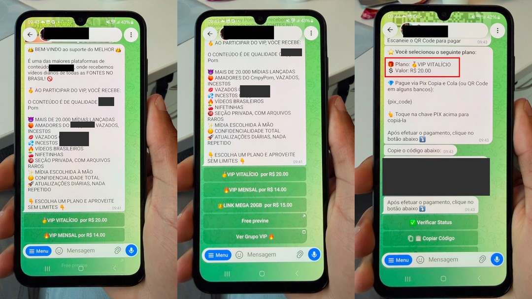 Material de abuso infantil é vendido por R$ 10 no Telegram com pagamento via Pix